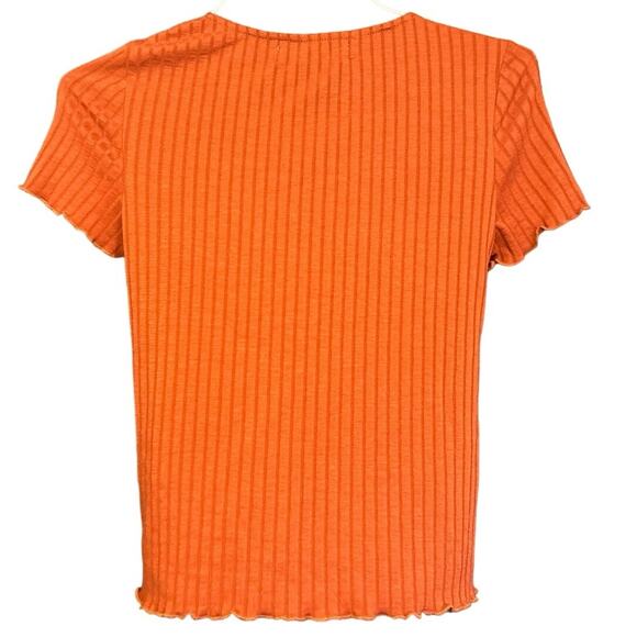 URBAN OUTFITTERSxPROJECT SOCIAL T Women’s Lace Up V-neck crop tshirt orange-Sz M - Picture 2 of 4